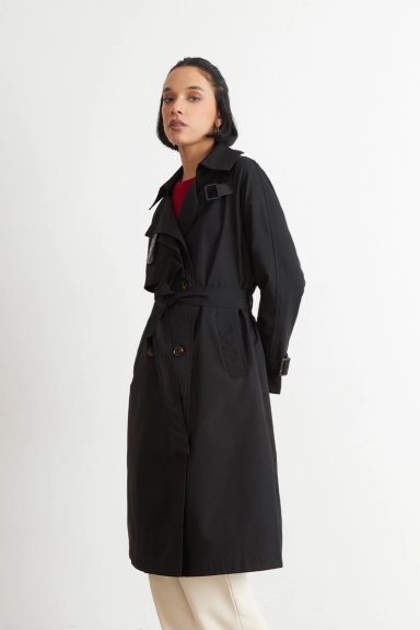 TRENCH CLASICO DOBLE BOTONADURA NEGRO NICOPOLY - 3