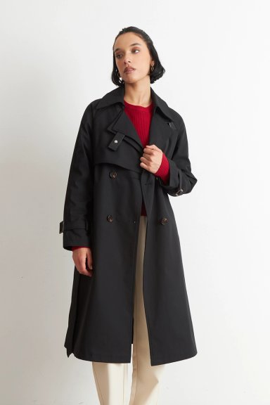 TRENCH CLASICO DOBLE BOTONADURA NEGRO NICOPOLY - 5