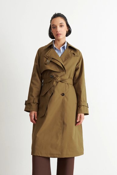 TRENCH CLASICO DOBLE BOTONADURA CAFE  NICOPOLY - 1