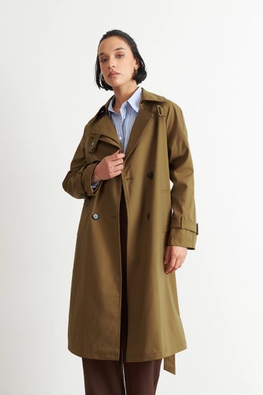 TRENCH CLASICO DOBLE BOTONADURA CAFE  NICOPOLY - 3