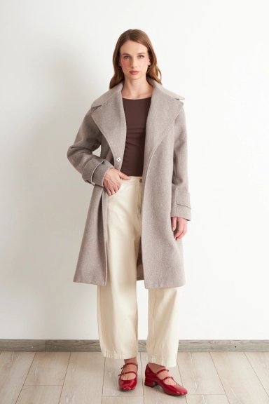 ABRIGO LANILLA CON SOLAPA KHAKI NICOPOLY - 2