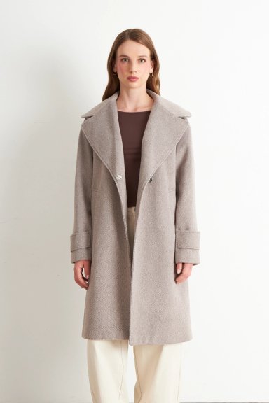 ABRIGO LANILLA CON SOLAPA KHAKI NICOPOLY - 1