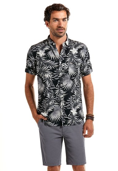 CAMISA MANGA CORTA ESTAMPADA CHICAGO BLACK - 1