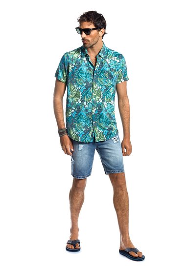 CAMISA MANGA CORTA ESTAMPADA PORTLAND GREEN - 2