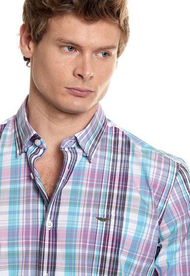 CAMISA CHECKERED COLOR FJ PINK - 4