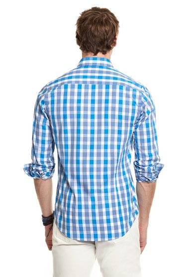 CAMISA CHECKERED CHICAGO FJ NAVY - 3