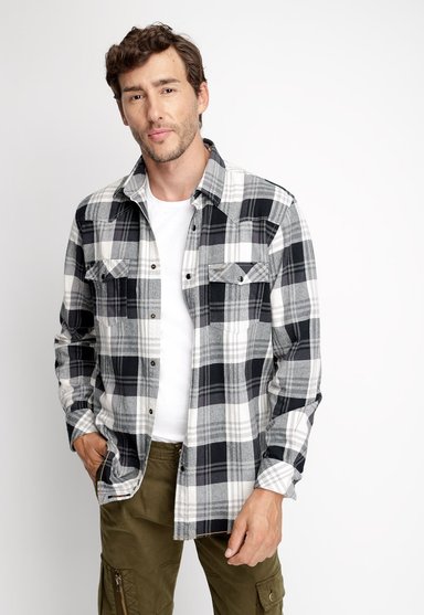 CAMISA CHECKERED VIRGINIA FJ BLACK - 1