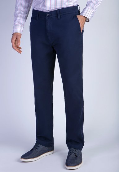 PANTALÓN ALGODÓN HOMBRE FEROUCH BLUE 206000X0223 TWILL WITHOUT PLEATS L/31 DK. - 1