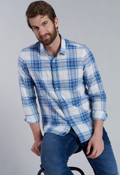 PANTALÓN ALGODÓN HOMBRE FEROUCH BLUE 206000X0223 TWILL WITHOUT PLEATS L/31 DK. - 5