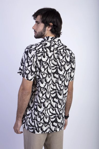 CAMISA ESTAMPADA HOJAS F BLACK - 2