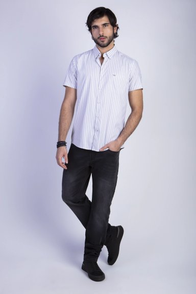 CAMISA LISTADA LANCASTER F SAND - 3