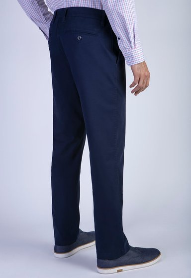 PANTALÓN ALGODÓN HOMBRE FEROUCH BLUE 206001X0223 TWILL WITHOUT PLEATS L/33 DK. - 2