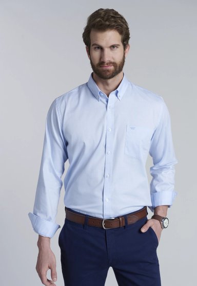 CAMISA SMART CASUAL OXFORD SKY - 1