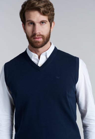 SWEATER SMART CASUAL W/O SLEEVE NAVY - 3