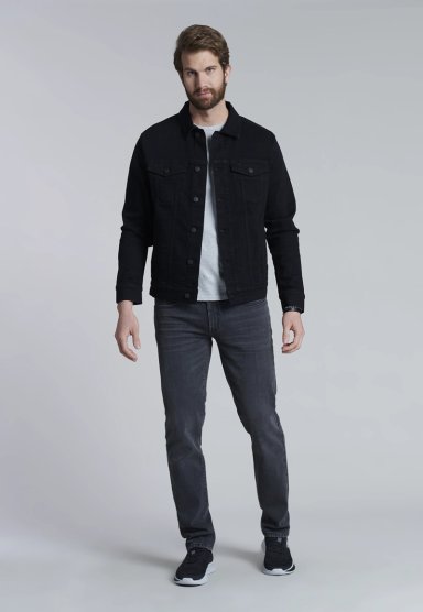 CHAQUETA BASICA DENIM FJ BLACK - 2