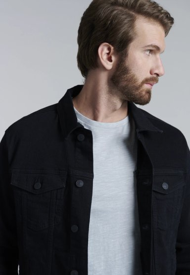CHAQUETA BASICA DENIM FJ BLACK - 3
