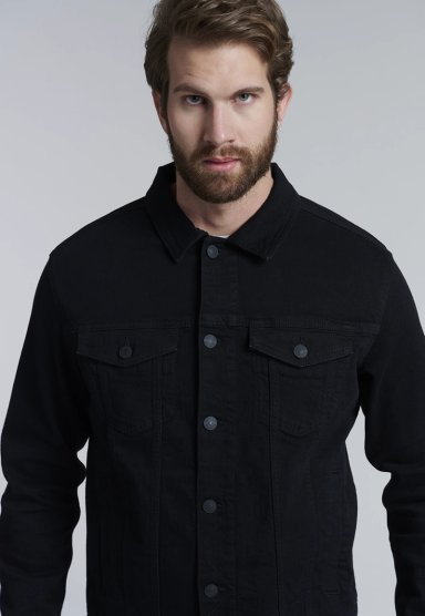 CHAQUETA BASICA DENIM FJ BLACK - 5