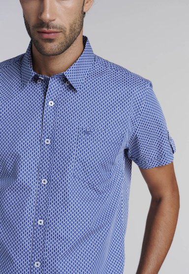 CAMISA ESTAMPADA ROMBO F BLUE - 3