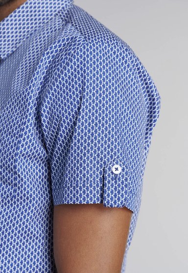 CAMISA ESTAMPADA ROMBO F BLUE - 5