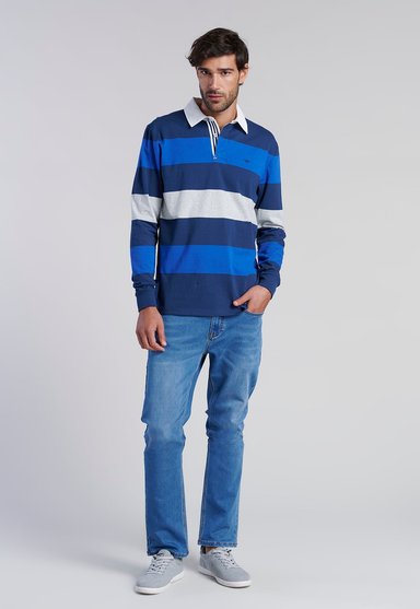 POLERA RUGBY RAYAS NEWARK NAVY - 2