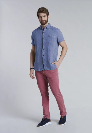 CAMISA LINO LAVADA F NAVY - 2