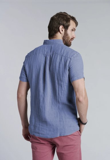 CAMISA LINO LAVADA F NAVY - 4