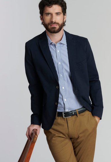 BLAZER ALGODÓN HOMBRE FEROUCH AZUL STANFORD F SMART CASUAL - 5