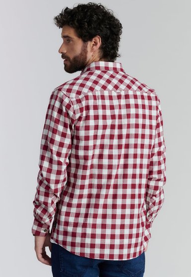 CAMISA ALGODÓN HOMBRE FEROUCH ROJO DENVER FJS BURGUNDY - 4
