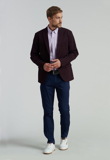 BLAZER ALGODÓN HOMBRE FEROUCH ROJO STANFORD F SMART CASUAL MERLOT - 2