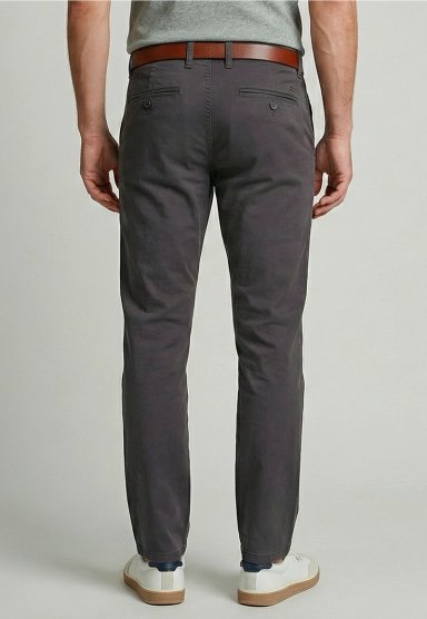 PANTALON TWILL WITHOUT PLEATS L/33 DK GREY - 4