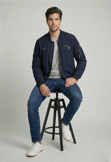 CHAQUETA PILOT BOMBER NAVY - 5