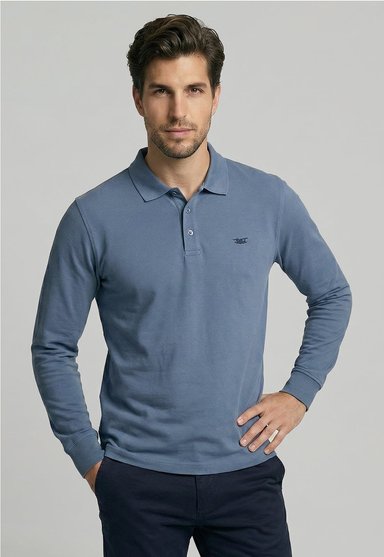 POLERAS BASICA ML PIQUE SKY - 1