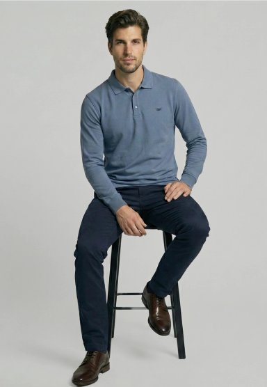 POLERAS BASICA ML PIQUE SKY - 5