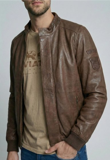 CHAQUETA DE CUERO BALTIMORE DK CAMEL - 3
