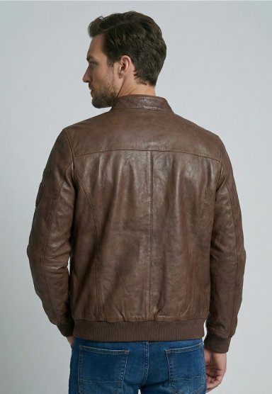 CHAQUETA DE CUERO BALTIMORE DK CAMEL - 4