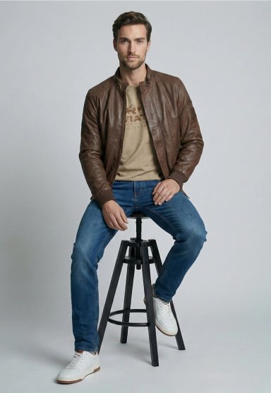 CHAQUETA DE CUERO BALTIMORE DK CAMEL - 5