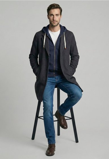 ABRIGO CLASICO HOUSTON DK GREY MELANGE - 5