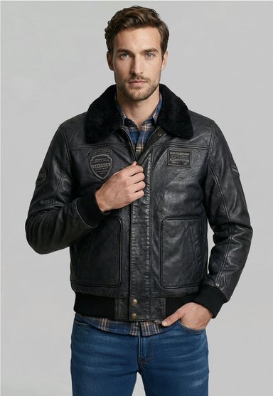 CHAQUETA DE CUERO PILOT BLACK - 1