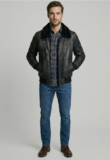CHAQUETA DE CUERO PILOT BLACK - 2