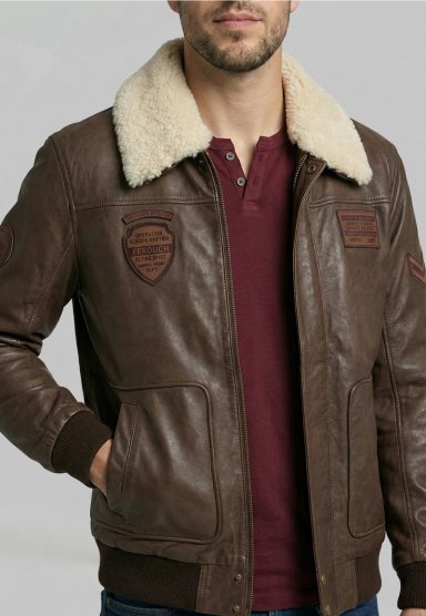CHAQUETA DE CUERO PILOT DK BROWN - 3