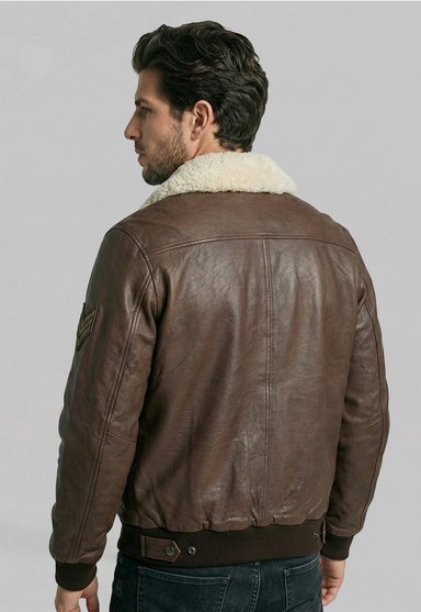 CHAQUETA DE CUERO PILOT DK BROWN - 4