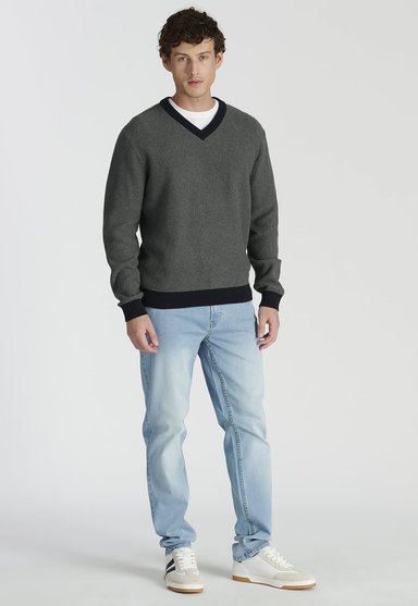 SWEATER ALGODÓN HOMBRE NEW MAN GRIS RIOJA HERITAGE DK GREY - 2