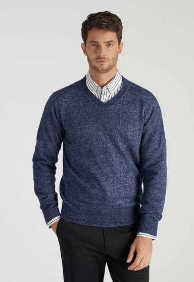 SWETER SEBASTIAN AVANT-GARDE DEEP BLUE MELANGE - 1