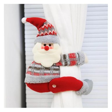 MUÑECO ADORNO DE NAVIDAD TAPADOR DE CORTINA SANTA - 1