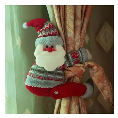 MUÑECO ADORNO DE NAVIDAD TAPADOR DE CORTINA SANTA - 2