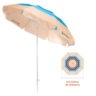 QUITASOL SOMBRILLA PLAYA GRANDE 2,5 M UV+50 QUINTAY AQUA BOSSCAMP - 3
