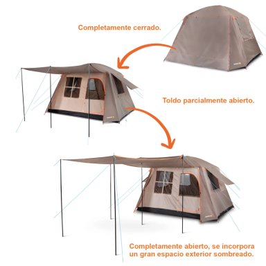 CARPA QUINTAY 6 PERSONAS BOSSCAMP 3000 MM CUBRE TECHO LARGO TOLDO EXTENDIDO - 8