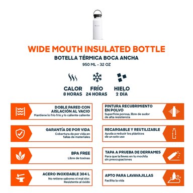 BOTELLA TERMICA BOCA ANCHA 950 ML TERMO DISCOVERY - 4