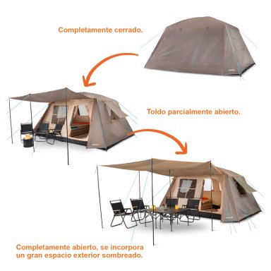 CARPA QUINTAY 8 PERSONAS BOSSCAMP CUBRE TECHO LARGO TOLDO EXTENDIDO - 9