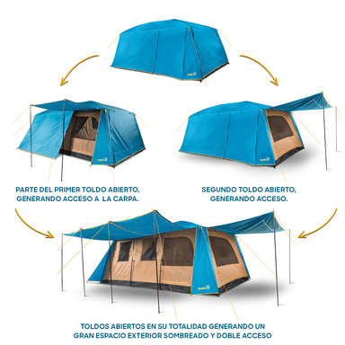 CARPA CAMPING DOLOMITES 12, 12 PERSONAS TECHO LARGO 3000 MM DISCOVERY - 5